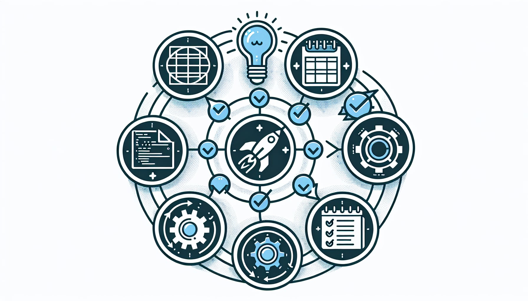 Custom software development process flow diagram