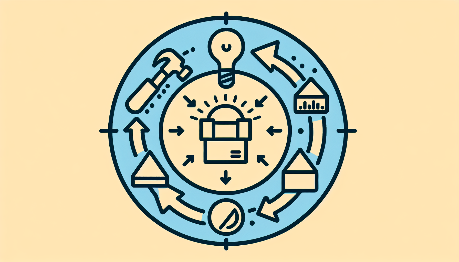 Lean startup build-measure-learn cycle diagram