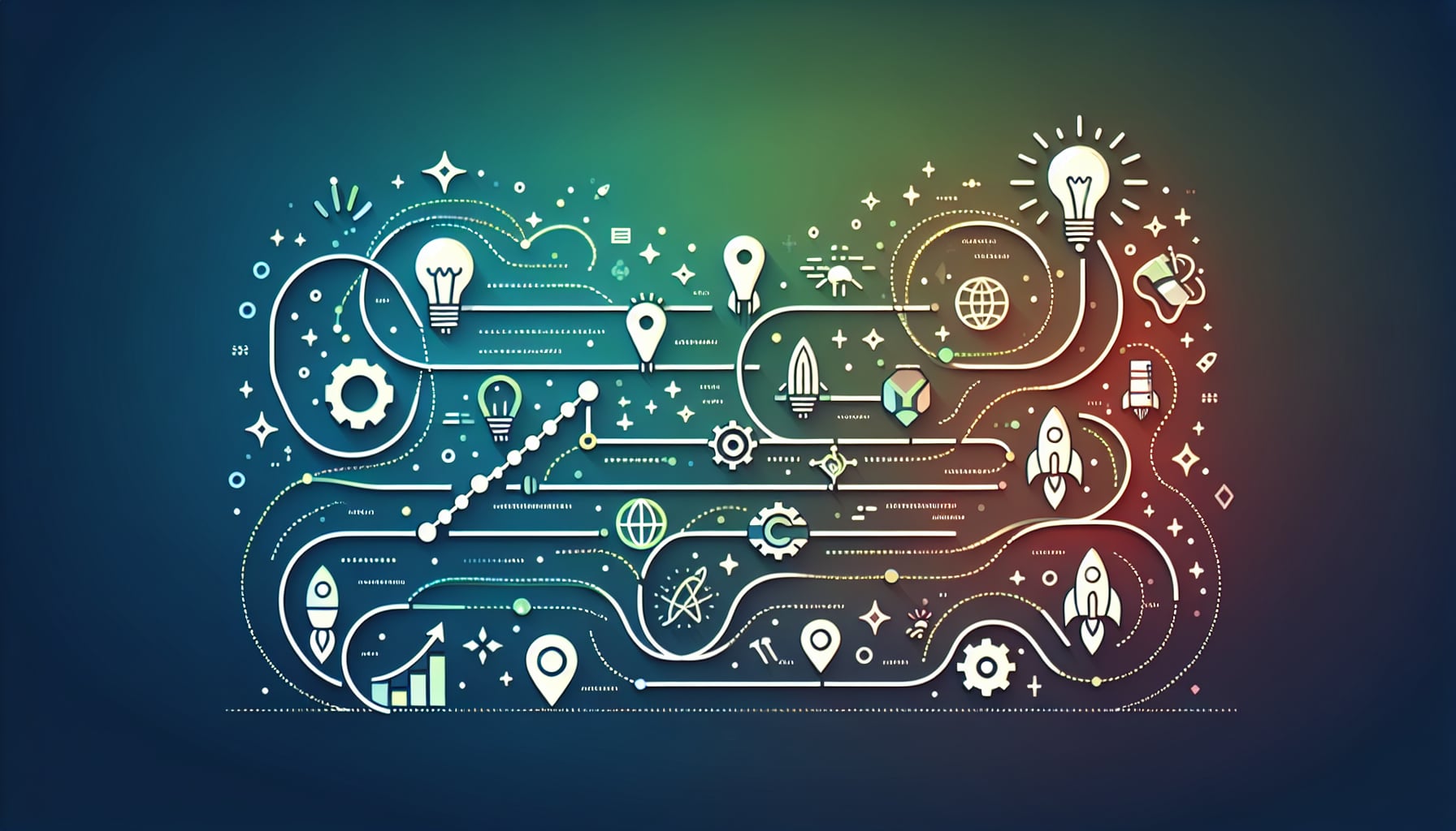 Startup MVP development journey timeline visualization